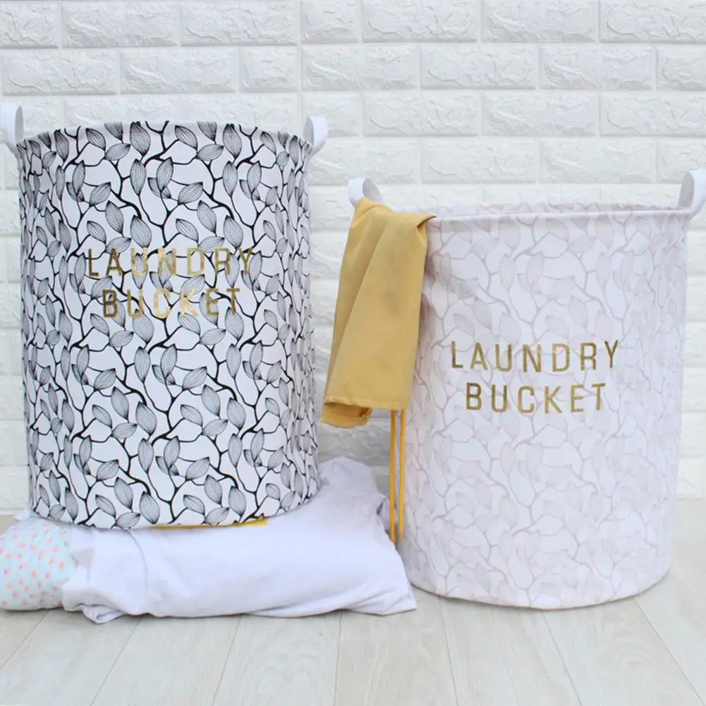 Складная корзина для белья круглая хранения большая складная одежды держатель