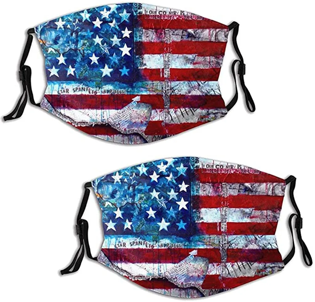 2pcs Funny Printed Red Face Cover Mask Dustproof And Washable For Adults Adjustable Earband Can Put Gasket | Аксессуары для одежды