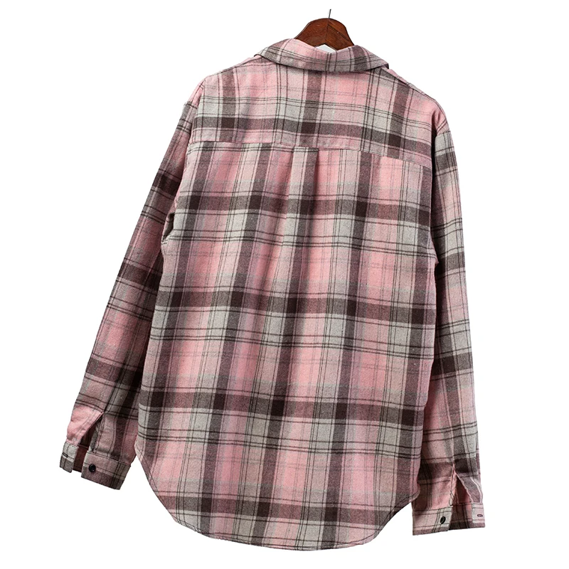 18 Colors Autumn Plaid Shirts Womens Blouses Checked Tops Long Sleeve Oversized Cotton Casual Loose Female Clothes