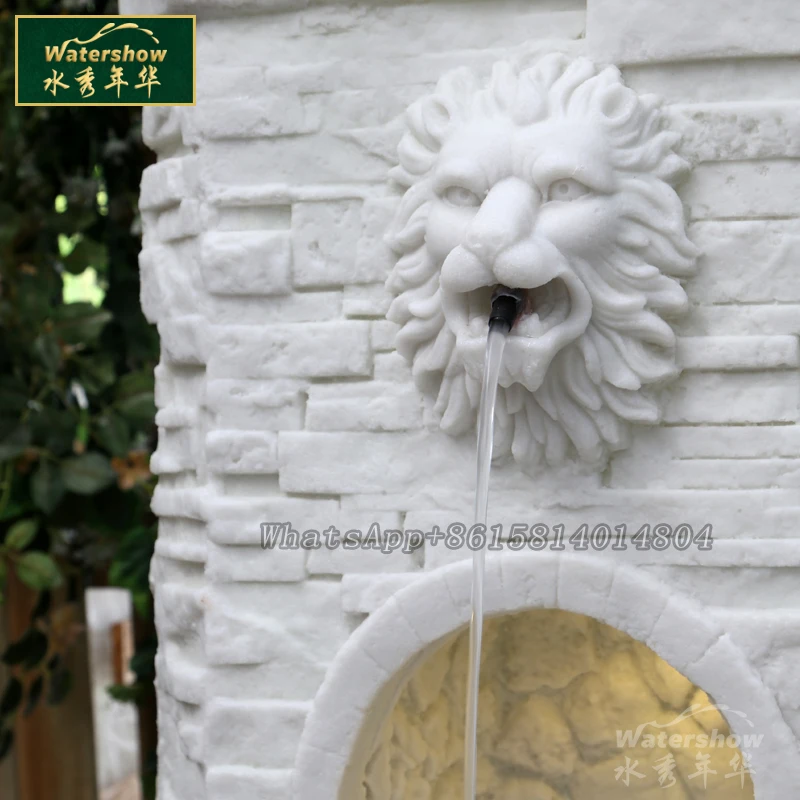 Europäischen stil fischteich wasserlandschaft brunnen lion spray, garten skulptur dekoration, große outdoor brunnen dekoration