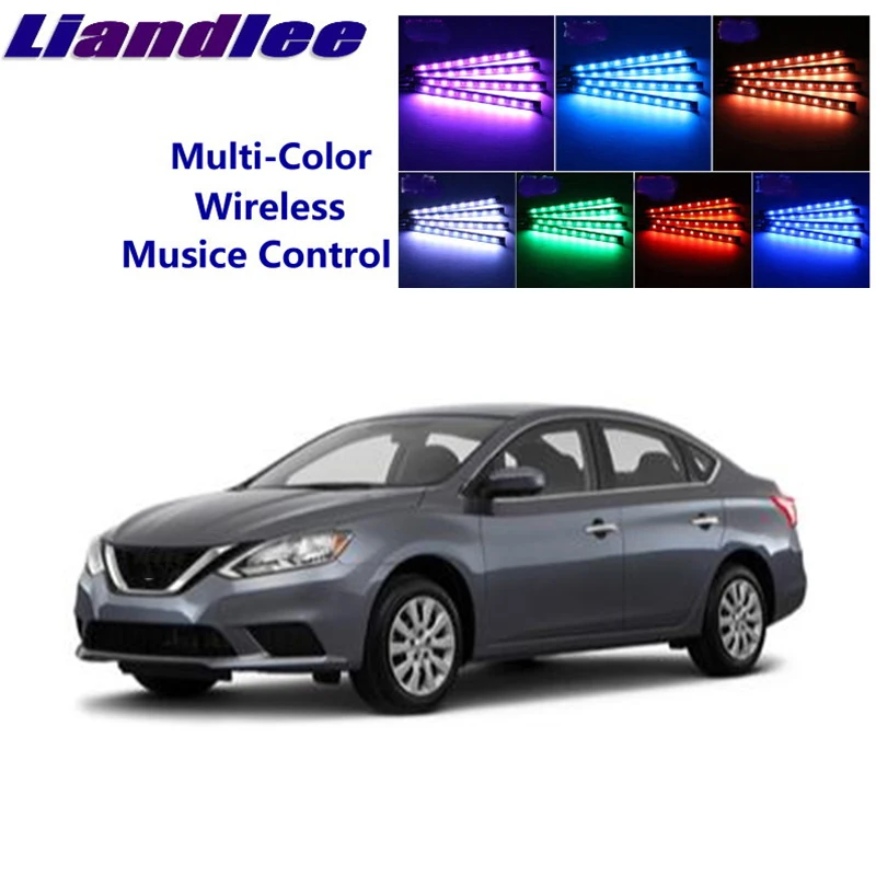 LiandLee для NissanSentra 200 B16 MK6 2006~ 2012 салона автомобиля под Dash сиденье для ног акцент музыкальный ритм окружающий светильник