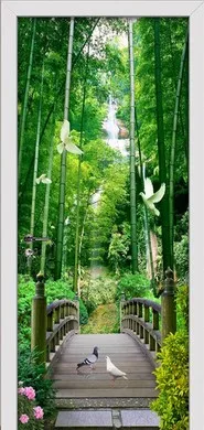 3D Door Sticker Door Wrap Wall Sticker Mural Wallpaper Self Adhesive PVC Removable Waterproof Door Decal Home Decor Dropshipping - Цвет: Серебристый