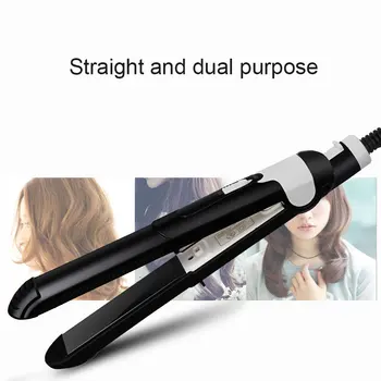 

Anti-Static Ceramic 2 in 1 Straightener and Curling Iron Dual Use 30s Instant Heat Up HJL2019