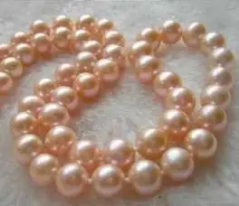

HOT SELL 9-10MM SOUTH SEA GOLD PINK PEARL PEARL NECKLACE 14K GOLD CLASP