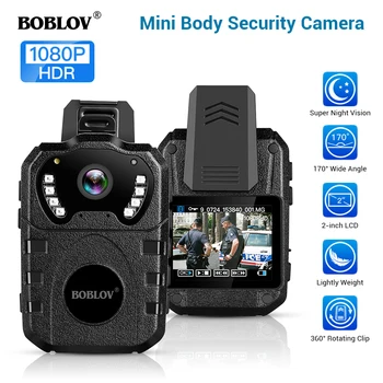 

Boblov WN10 Police Camera HD 1080P Law Enforcement Cam Wearable Body Camera Security cam Mini Camcorder DVR record Body Worn cam