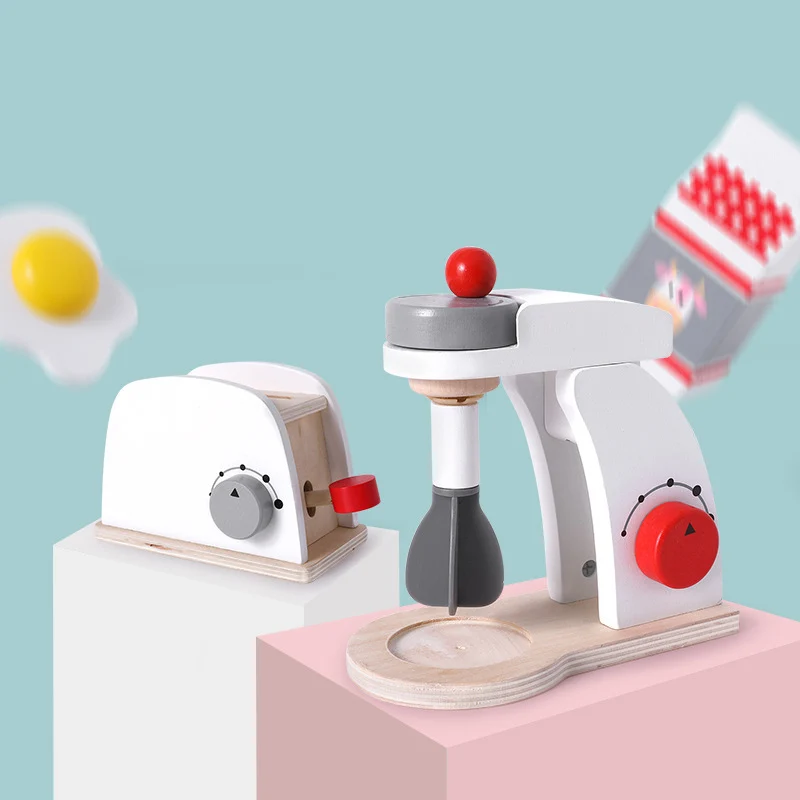 Детские деревянные комплекты для ролевых игр QWZ имитация тостов хлебопечка кофе