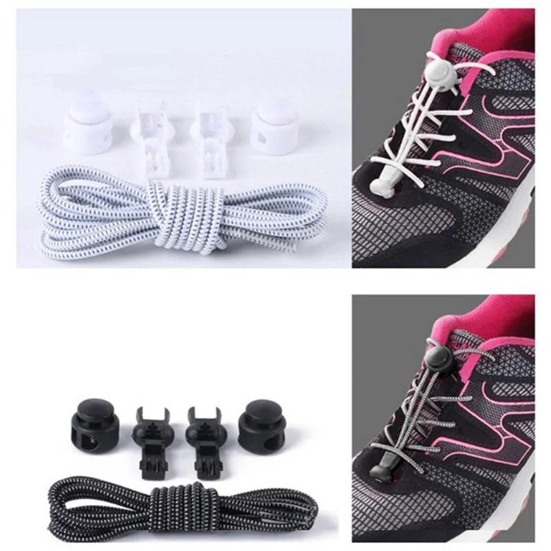 Sneaker ShoeLaces Elastic No Tie Shoe Laces Stretching Lock Lazy laces Quick Rubber Shoe lace Shoestrings Running/Jogging