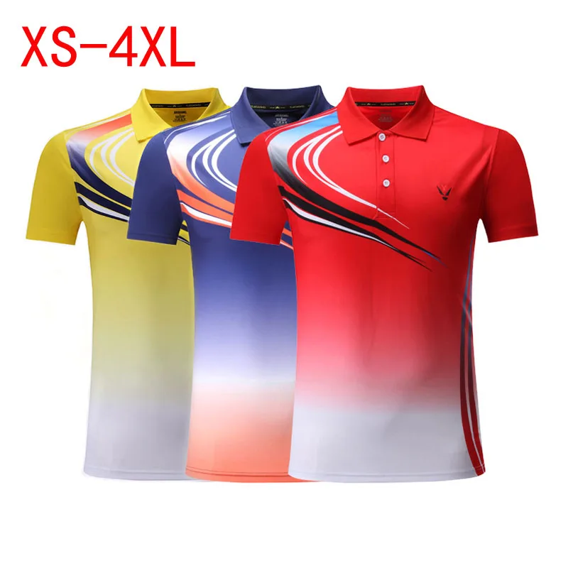 Men-Women-Child Tennis T Shirts,Turn-Down Collar Quick Dry Tennis T Shirt,Badminton Clothes ,Boys Sport Kit Table Tee Shirt 3862