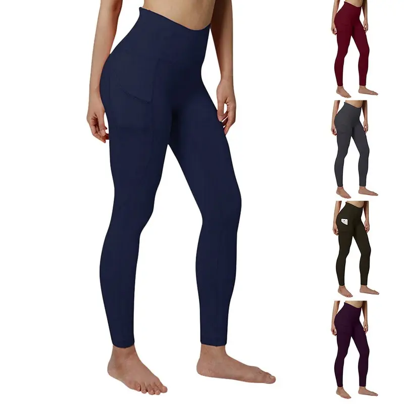 Super Quality Leggings Sport Women Fitness Stretch Leggings Fitness Running Gym Sports Pockets Active Leggins Pants Mallas Drop