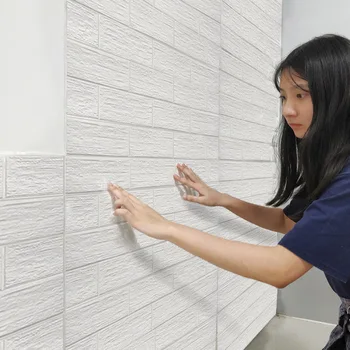 

10 Pcs PE Foam 3D Wallpaper DIY Wall Stickers Wall Decor Embossed Brick Stone Wallpaper Kids Bedroom Living Room House Poster