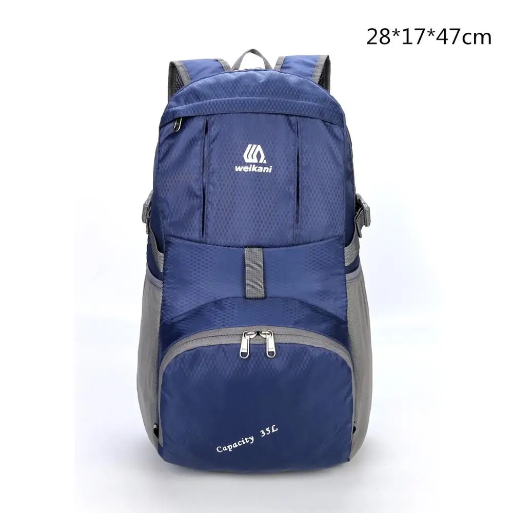 Vilead 35L водонепроницаемый нейлоновый походный рюкзак портативный складной спортивный рюкзак дышащая Мужская Женская дорожная сумка - Цвет: Navy Blue Backpack