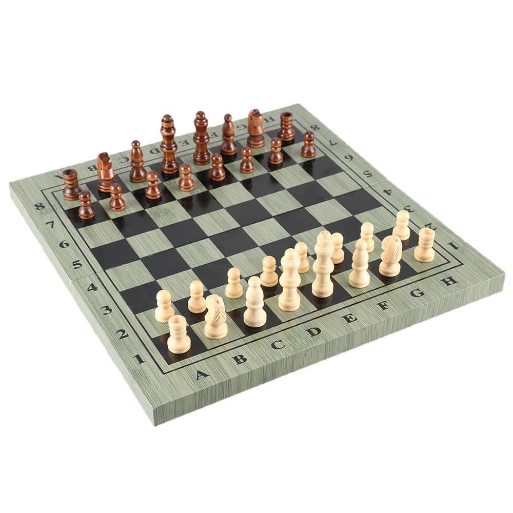 

International Chess Set Portable Wooden Chessboard Chess Game For Travel Party Family Activities