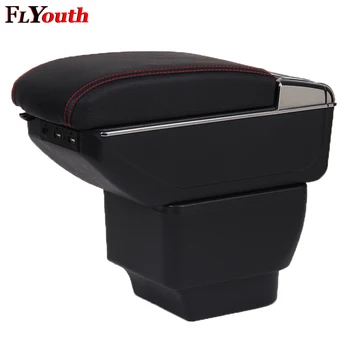 

For Mazda 2 Demio Mazda2 2008-2013 Car Armrest Box Usb Charging Heighten Double Layer Central Store Content Cup Holder Ashtray