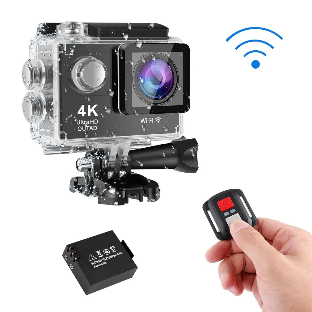 4K Ультра HD WiFi 30M Водонепроницаемая Экшн-камера 2 'LTPS lcd Спортивная камера 12,0 MP 170' Угол объектива HDMI выход компактный