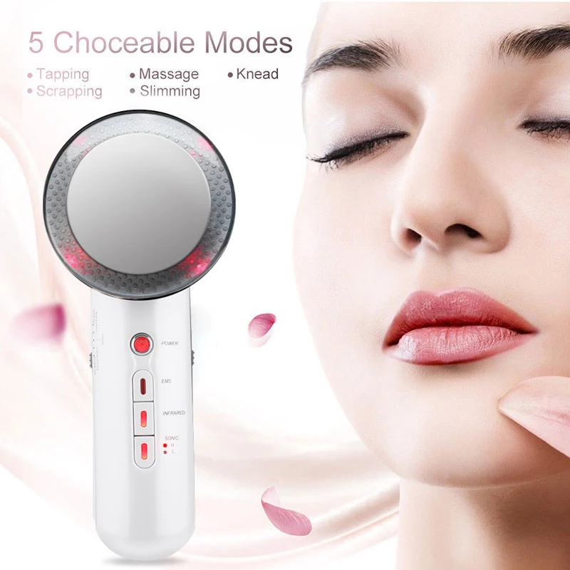 Billige Gesicht Heben 3 in 1 EMS Infrarot Ultraschall Körper Massager Gerät Ultraschall Abnehmen Fett Brenner Kavitation Gesicht Schönheit Maschine