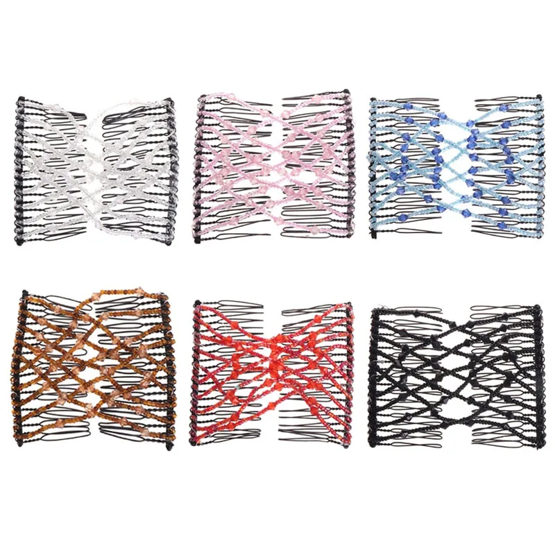 Женская эластичная Расческа с бусинами волшебная расческа для волос заколка