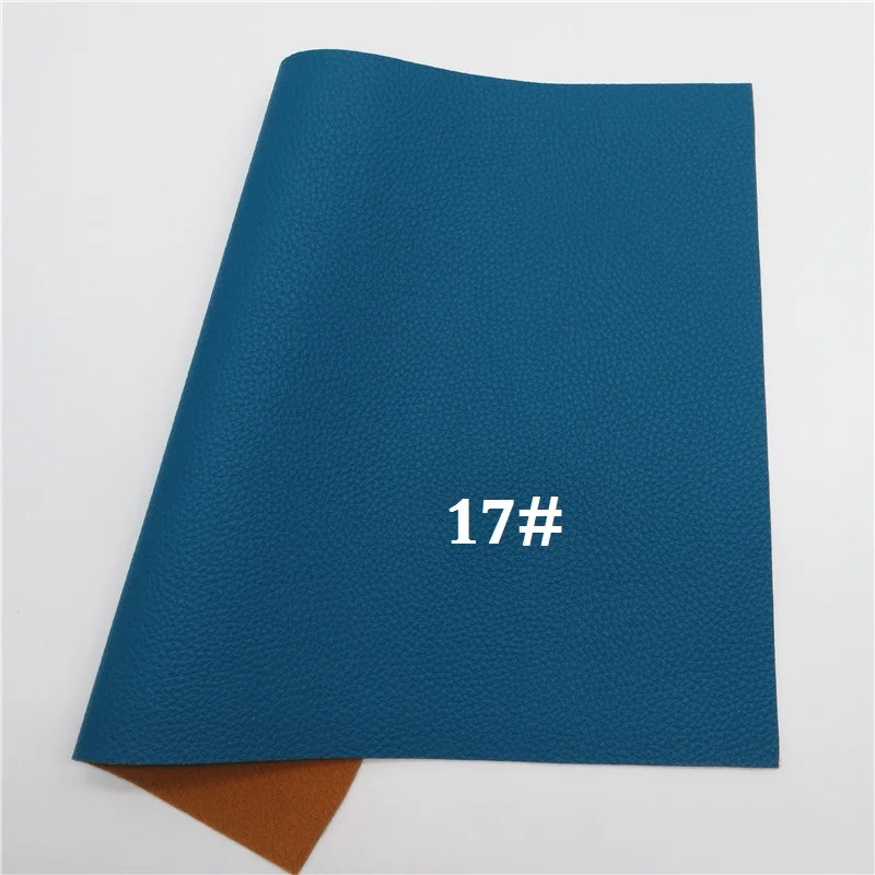 17 Glitterwishcome 30X134CM Mini Roll Litchi Faux Leather Fabric, PU Synthetic Leather Fabric Sheets, Vinyl Fabric for Bows, GM421 - Цвет: 17