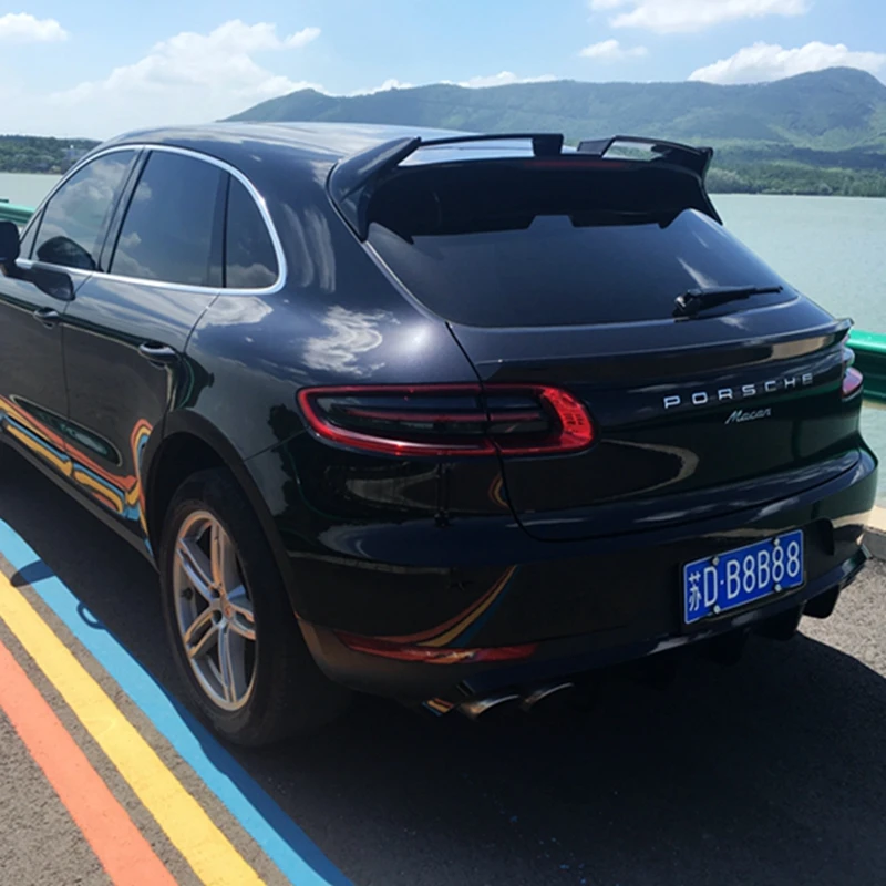 Для Porsche Macan карбоновый задний спойлер ABS Материал Задний багажник крыло черная
