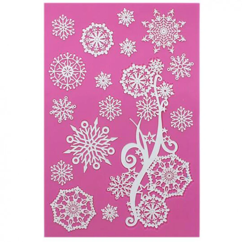 Christmas silicone mold Lace cake decorating tool Chocolate fudge biscuit baking kitchen supplies