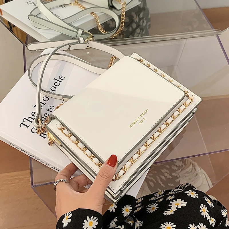 Elegant Female Square Crossbody bag 2020 Fashion New High quality Leather Women's Designer Handbag Chain Shoulder Messenger Bag | Багаж и