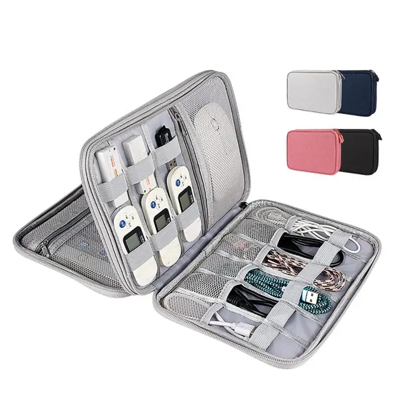 

Double-layer Cable Organizer Storage Bag Multi-function Waterproof Travel Bag for Power Bank Extenal Battery Charger Storage Bag
