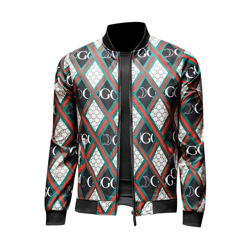

New Printed jacket men's jacket Men's Slim Jacket Baseball jacket men