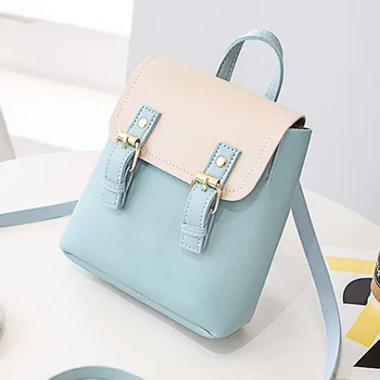 

Fashion Womens Casual Bag Mochila Mujer Color Collision Small Backpack Retro Style Student Girls Daily Bag 2019