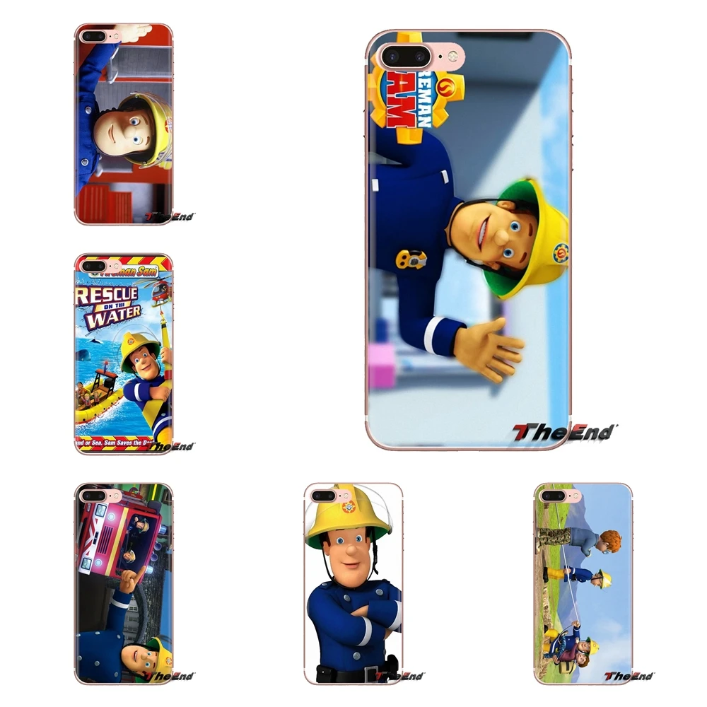 

For Samsung Galaxy S2 S3 S4 S5 MINI S6 S7 edge S8 S9 Plus Note 2 3 4 5 8 Coque Fundas TPU Transparent Cover Fireman Sam Children