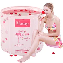 2 стиля, Складная Ванна для взрослых, баррель для взрослых, домашняя изолирующая ванна для тела, артефакт, утолщенная ванна, Розовый Фламинго, Синий Единорог