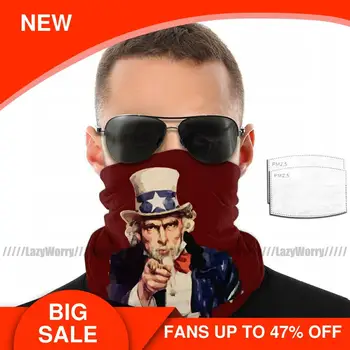 

Uncle Sam Mouth Face Mask Uncle Sam Facial Mask Adult Polyester Nice with 2 Filters Mask