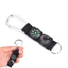 3 in 1 Camping Climbing Hiking Mini Carabiner w/ Keychain Compass Thermometer hanger Key Ring Black ► Photo 2/6