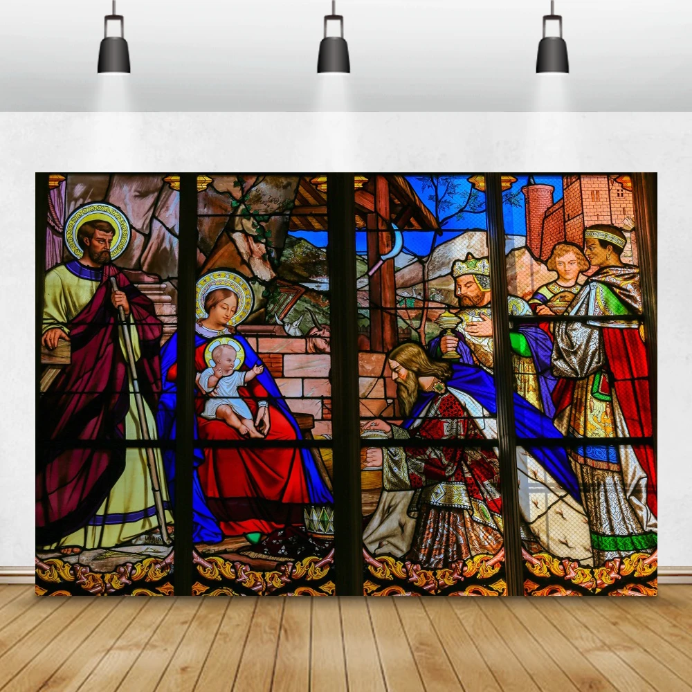 Laeacco Nativity Scene Photography Background Christian Church Jesus Birth Believer Portrait Photo Backdrop For Studio | Электроника