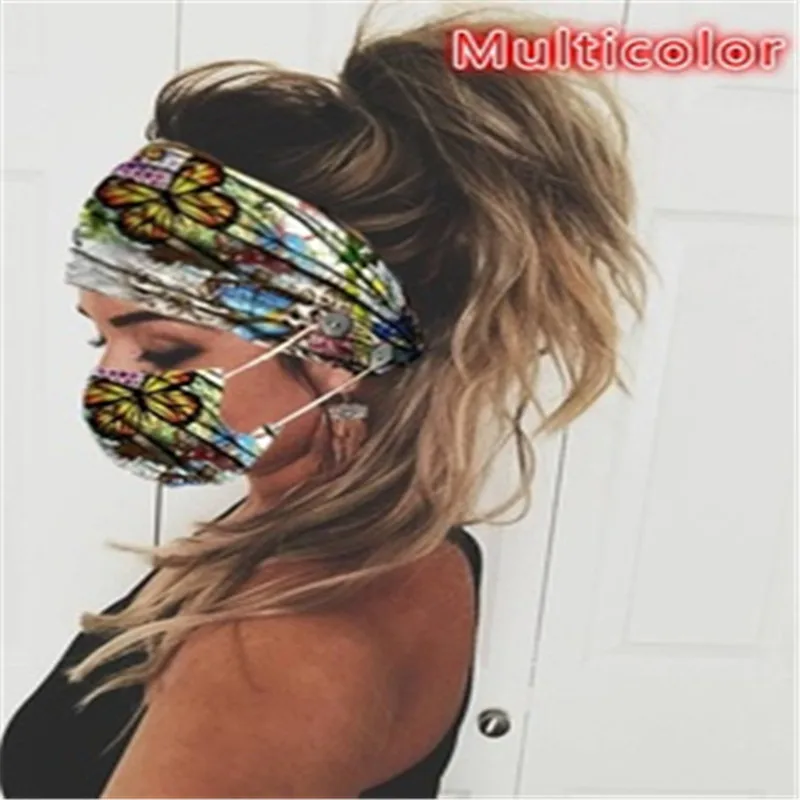 

Button Headband Mask Holder Elastic Turban Headwrap Hair Band Accessories Women Headband Head Wrap Hair Bands