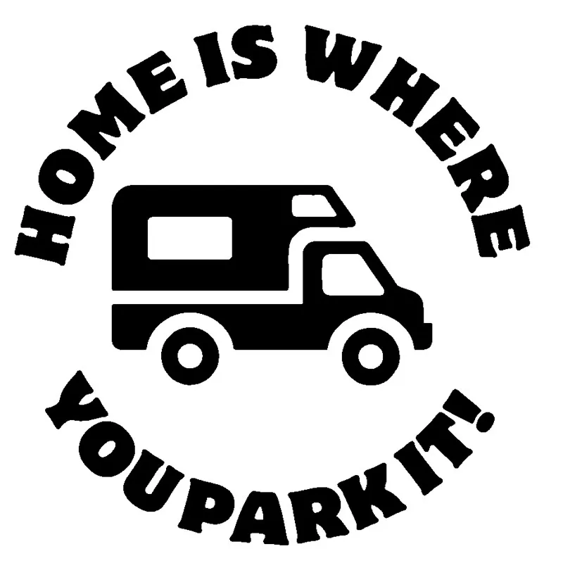 

Hot Interesting HOME IS WHERE YOU PARK IT Car Sticker Motorcycle Decals Vinyl PVC 13cm*13cm Motorcycle KK Decal