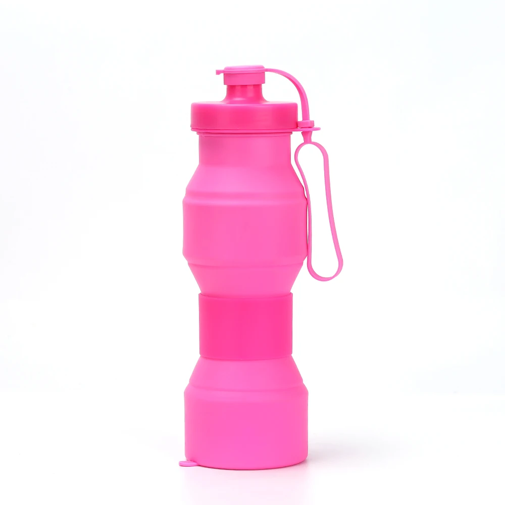 pink RYHX термос Горячая чашка 1x силиконовый складной портативный путешествия Спорт на открытом воздухе выдвижные чашки телескопическая чашка для женщин - Цвет: pink