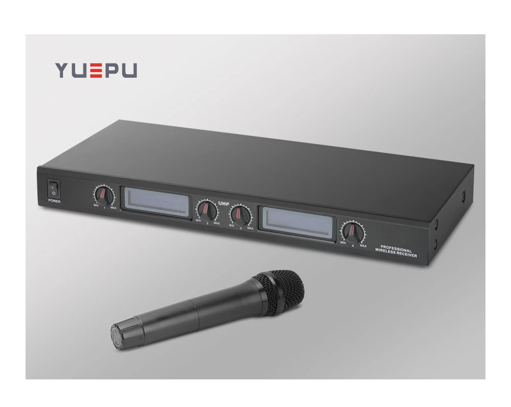 YUEPU RU-8400 Профессиональный UHF Регулируемый выбор беспроводной ручной передатчик клип Lavalier микрофон системы 4 канала