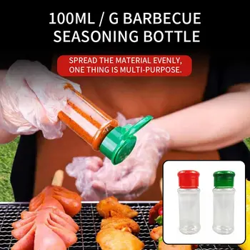 

2/4/12Pcs Plastic Spice Salt Pepper Shakers Seasoning Jar Kitchen Seasoning Bo With Lids BBQ Condiment Bottles Cruet Container