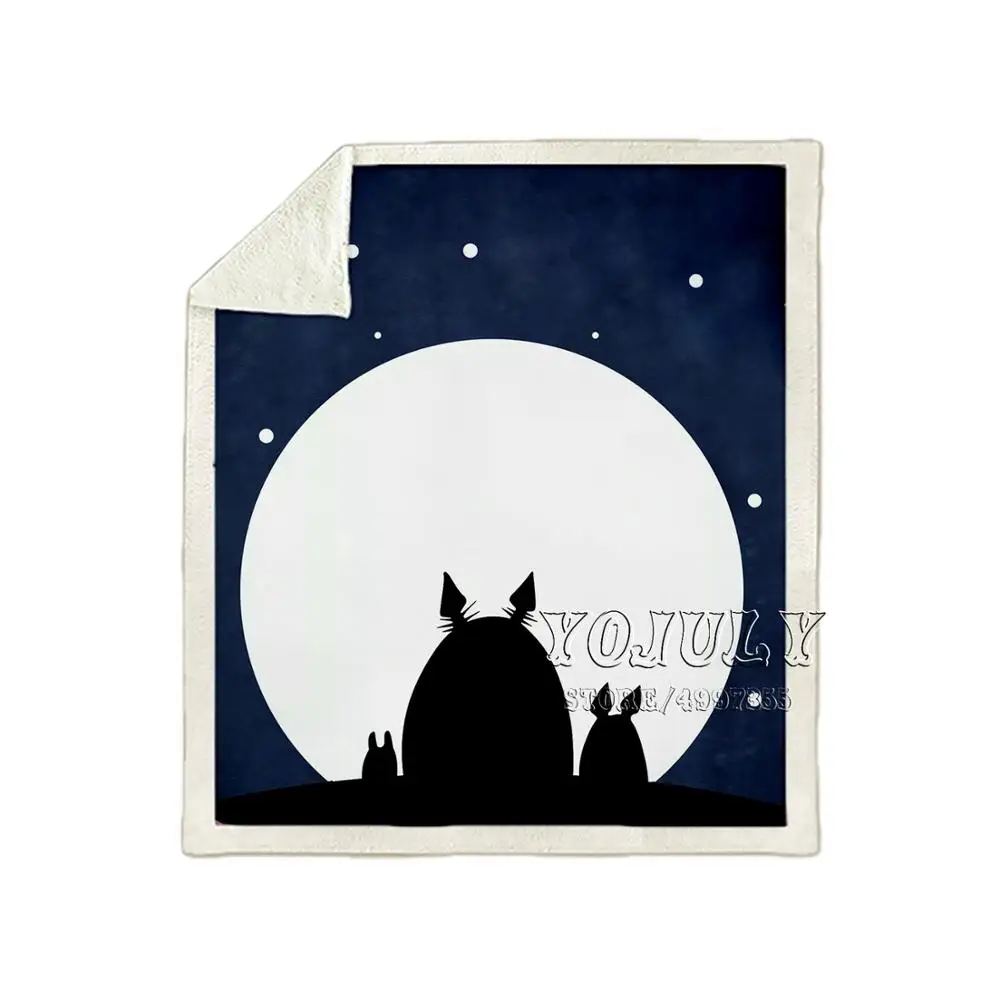 YOJULY kawaii Totoro Аниме Стиль Дети взрослый 3D печатных одеяло диван одеяло покрывало путешествия постельные принадлежности модный фирменный магазин-аутлет K06 - Цвет: 15
