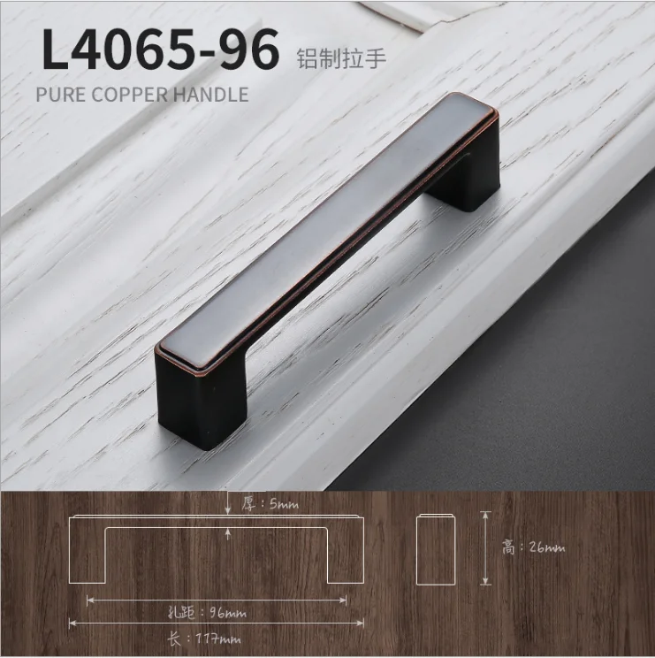 Black red 96mm 96 мм, 128 мм, 192 мм, черные ручки для шкафа, ручки для ящиков из алюминиевого сплава, дверные ручки для шкафа, кухонные дверные ручки, современный стиль, фурнитура - Цвет: Black red 96mm