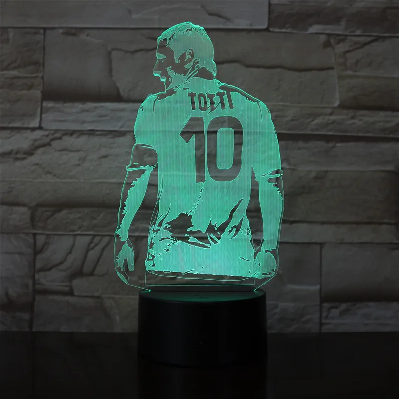 Фигурка футболиста TOTTI светодиодный ночсветильник для спальни украшение подарок