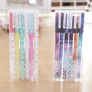 

6 Pack Cartoon Color Gel Pen Kawaii Creative Stationery Pen Cute School Office Stationery Student Stationery Prize Writing Pen