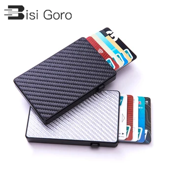 

BISI GORO 2020 Touch Carbon Slim Wallet Business Card Holder Card Holder RFID Protector de tarjeta de cr dito Card Case Male