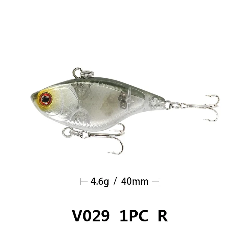 Fishing Lure VIB ratlin and vib for winter hard bait lures 3d 40mm 4.6g sinking all depth pike seabass isca artificial V029 - Color: R