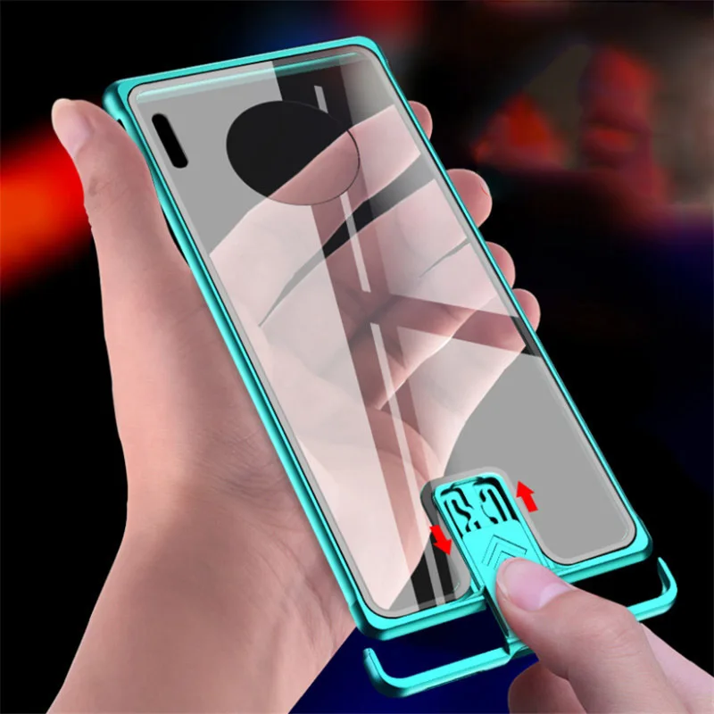 Чехол-накладка для huawei mate 30 Pro, алюминиевая металлическая рамка, жесткие прозрачные чехлы с закаленным стеклом для huawei mate 30, чехол Funda