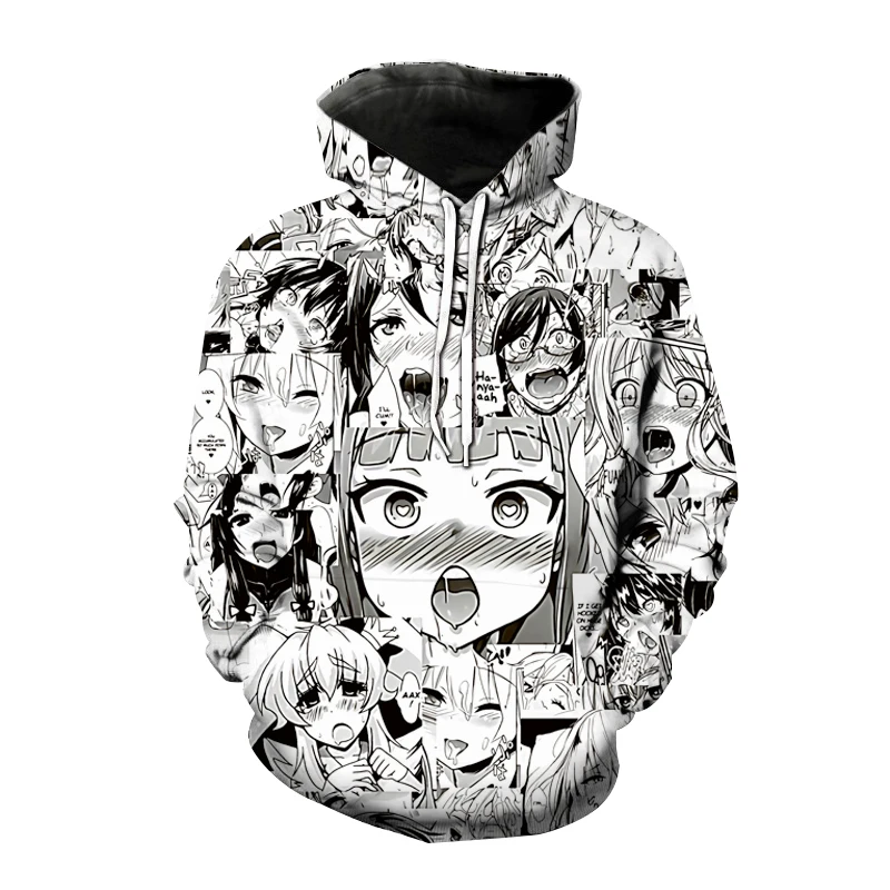 Горячая Распродажа толстовки Ahegao куртка с капюшоном 3D принтом мужской женский