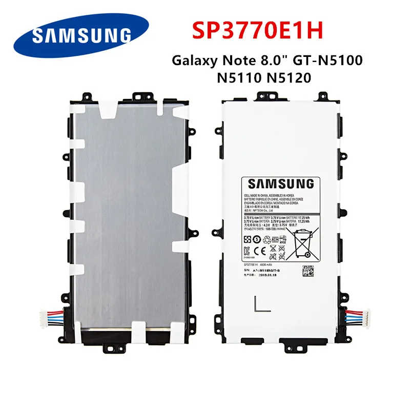 

SAMSUNG Orginal Tablet SP3770E1H battery 4600mAh For Samsung Galaxy Note 8.0" GT-N5100 N5110 N5120 Tablet Batteria