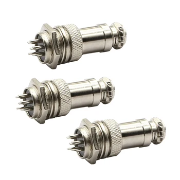 

3pcs 6PIN Interface 16mm GX16-6 Core Aviation Plug Cable Connector Plug + Socket