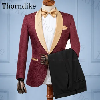 

Thorndike 2020 Men Suit Set Mens Wedding Suits Costume Groom Tuxedos Shawl Lapel Formal Party Suits Custom Made Stage Prom Suit