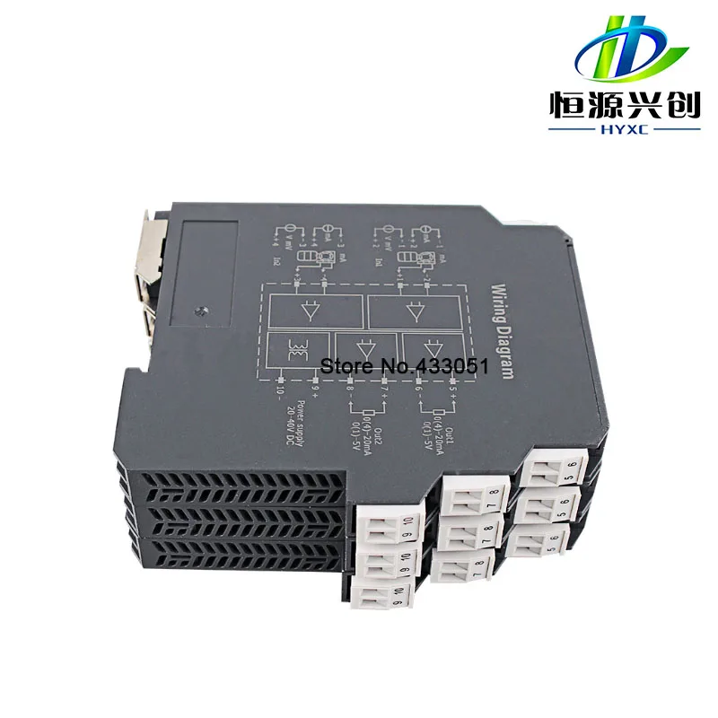 Ultra-thin signal isolation transmitter PT100 PT1000 Cu50  Cu100 Ni100, Ni1000 multi-input, output 4-20MA, 0-5V, 0-10V HYXC-NL