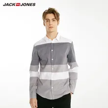 JackJones Мужская хлопковая Повседневная рубашка в полоску мужская одежда 219105555